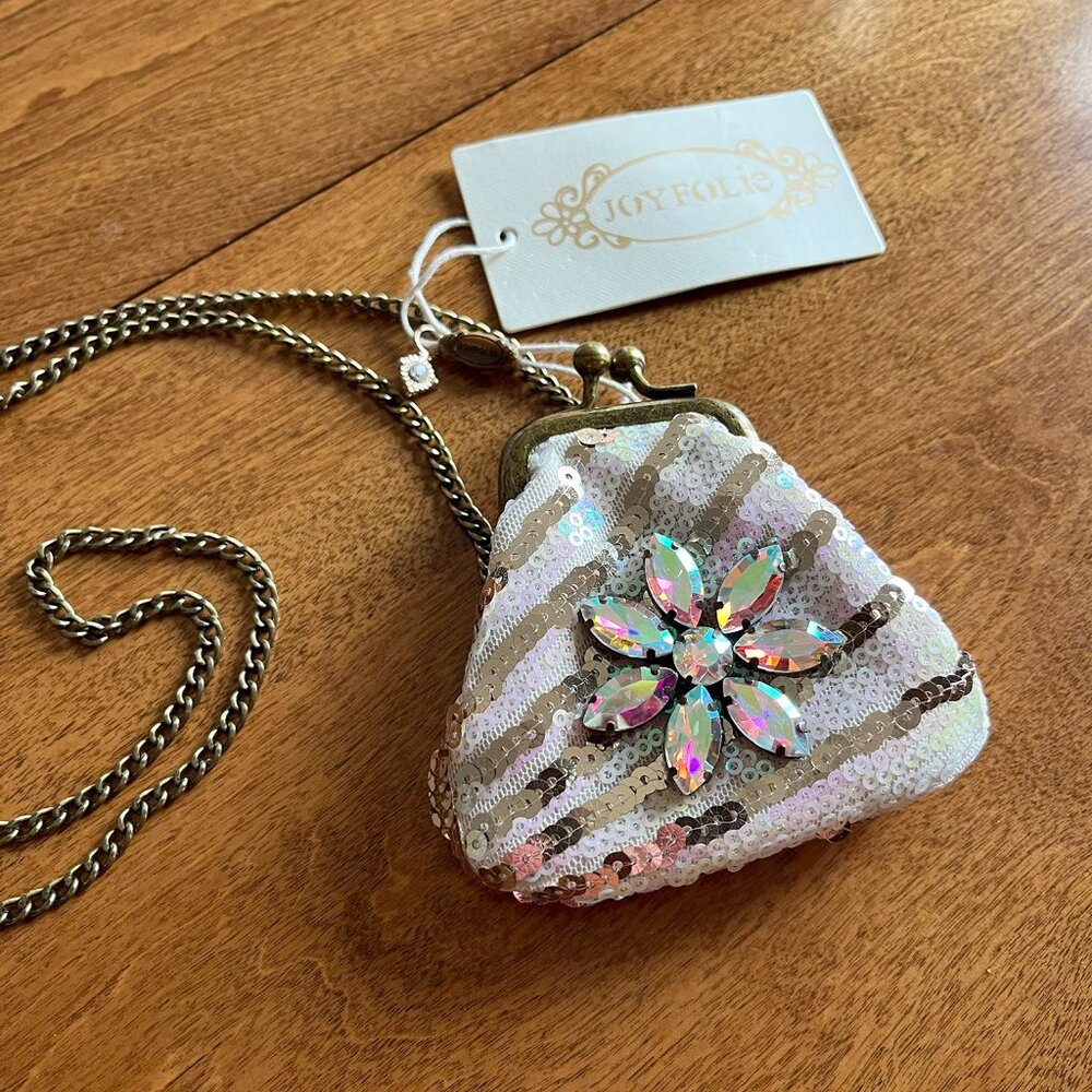 Joyfolie iridescent jewel mini purse NWT